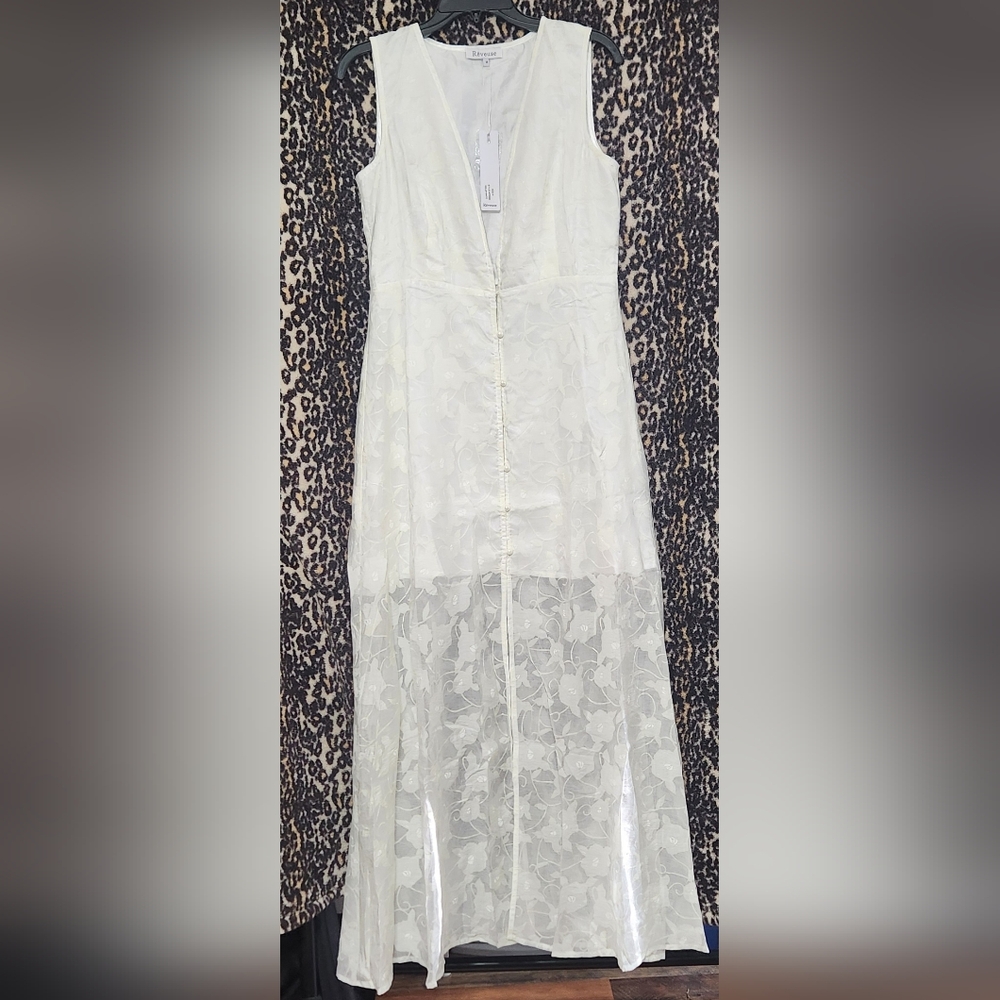 Cream Midi Pencil Dress with Slit for Resort Wear